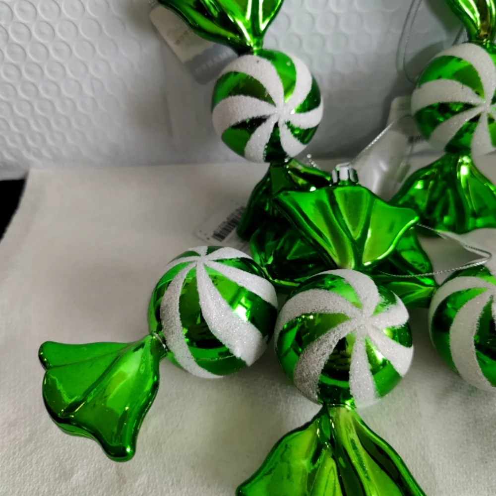 5 Wondershop Green Candy target Christmas ornament L